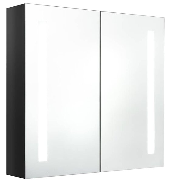 LED koupelnová skříňka se zrcadlem zářivě černá 62 x 14 x 60 cm 326519