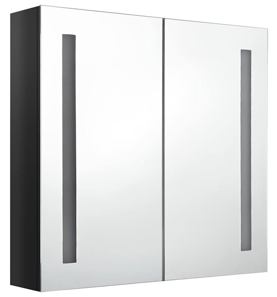 LED koupelnová skříňka se zrcadlem zářivě černá 62 x 14 x 60 cm 326519