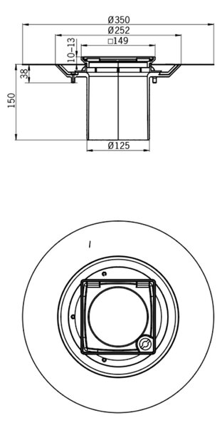 ACO sprchový odtok cm 5141.48.00