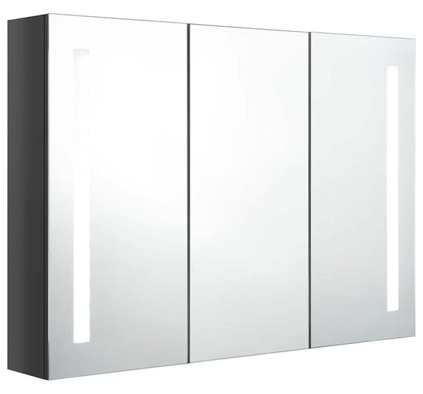 LED koupelnová skříňka se zrcadlem 89 x 14 x 62 cm zářivě šedá 326528