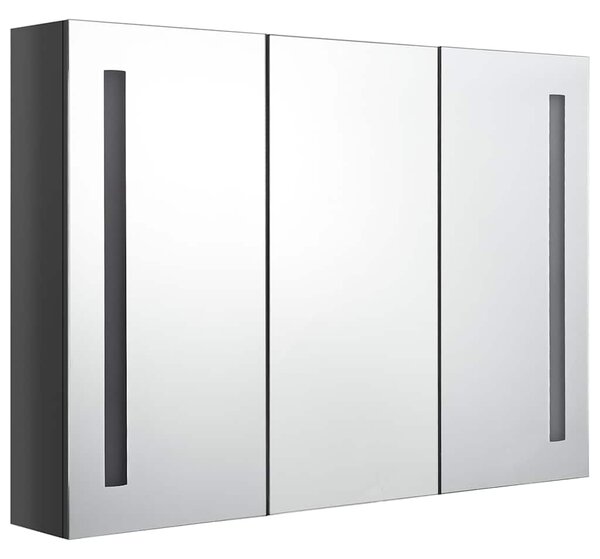 LED koupelnová skříňka se zrcadlem 89 x 14 x 62 cm zářivě šedá 326528