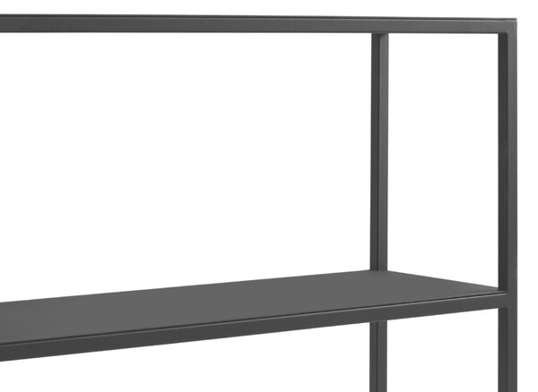 Nordic Design Černý kovový regál Jurni 100x75 cm