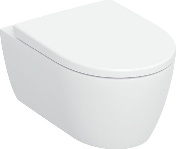 Geberit iCon wc mísa se sedátkem s pomalým sklápěním závěsná bez splachovacího kruhu s vírovým splachováním bílá lesk 503.046.00.1