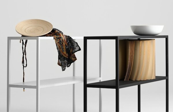 Nordic Design Černý kovový regál Jurni 100x75 cm