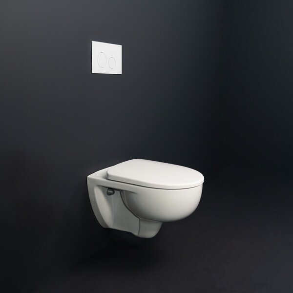 Geberit Selnova wc mísa se sedátkem s pomalým sklápěním závěsná bez splachovacího kruhu s vírovým splachováním bílá lesk 503.083.00.1