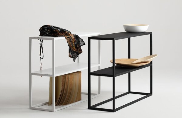 Nordic Design Černý kovový regál Jurni 100x75 cm