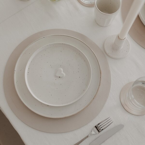 Oboustranné prostírání Heart Creme Ø 35 cm