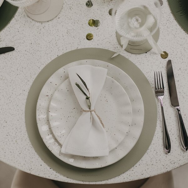 Oboustranné prostírání Heart Green Ø 35 cm