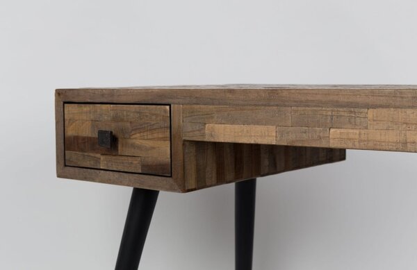 White Label Dřevěný kancelářský stůl WLL LEO 118x56 cm