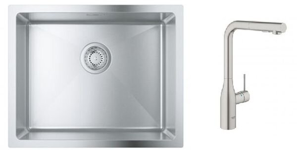 Sada kuchyňská baterie Grohe Essence 30270DC0, ocelový dřez Grohe K700 31574SD1
