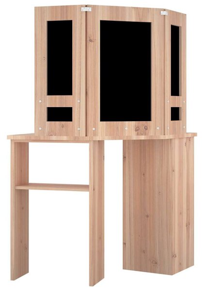 Rohový toaletní stolek s LED světlem dub 111 x 54 x 141,5 cm 326533