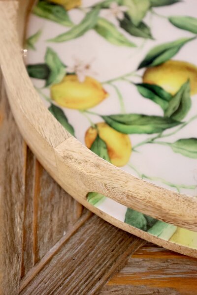 Dřevěný podnos Tours Lemons Ø 35 cm