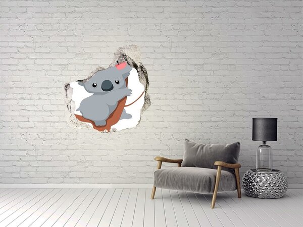 Díra 3D fototapeta nálepka Koala v díře ve zdi nd-p-66617317