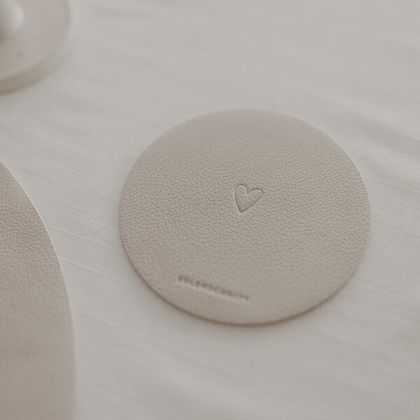 Oboustranný podtácek Heart Creme – set 2 ks