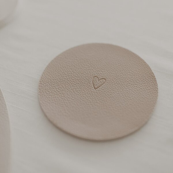 Oboustranný podtácek Heart Creme – set 2 ks