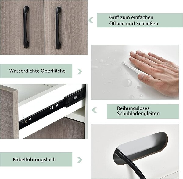 COSTWAY 180cm dřevěná kuchyňská skříňka se zásuvkou, nastavitelnými policemi a otvorem pro kabely, velký otevřený prostor pro mikrovlnnou troubu, volně stojící, 60 x 40 x 180cm bílá