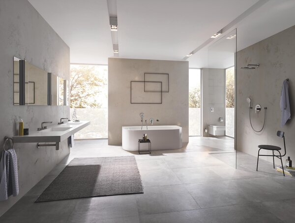 Grohe Rainshower hlavová sprchá s ramenem 31x31 cm kulatý Brushed Hard Graphite 26066AL0