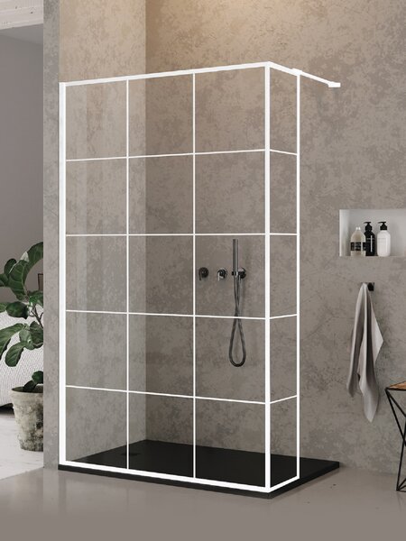 New Trendy New Modus White sprchová zástěna walk-in 30 cm bílá matný/vzorované sklo EXK-2246