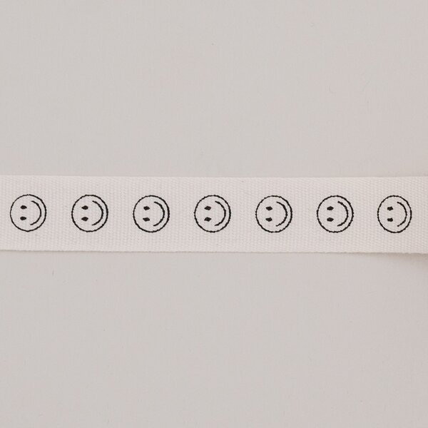 Bavlněná stuha Smileys – 5 m