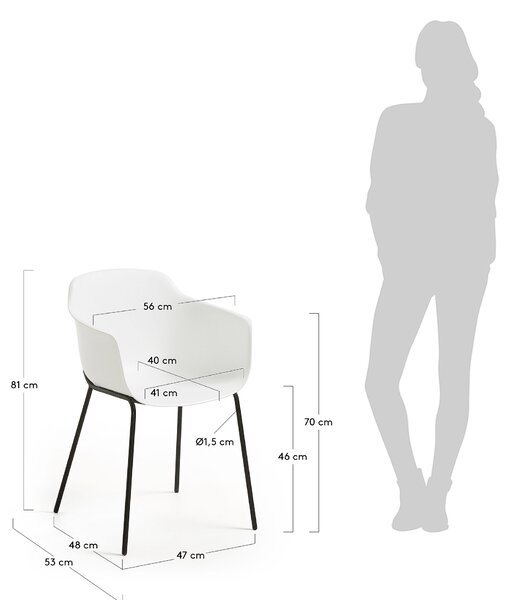 Bílá plastová jídelní židle Kave Home Khasumi