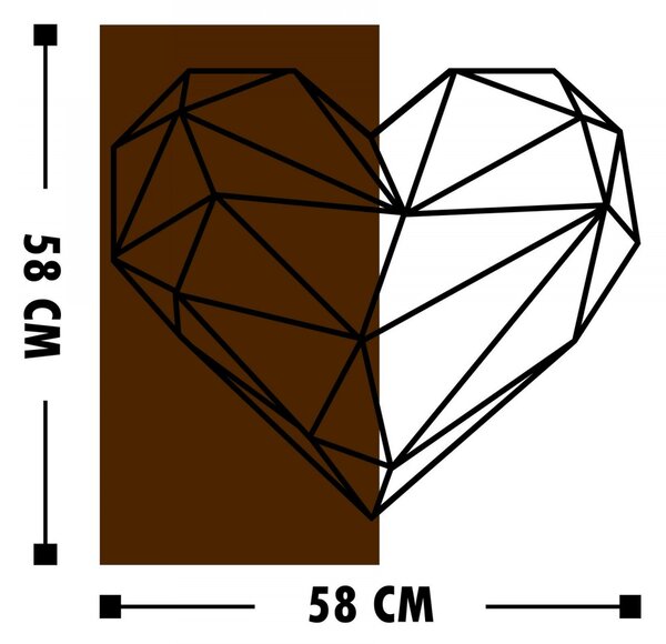 Hanah Home Nástěnná dekorace Agac srdce ořech/černá