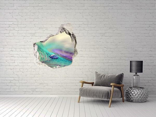 Díra 3D fototapeta na stěnu Kapky na peří nd-p-67250571