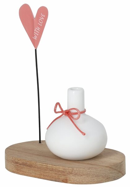 Porcelánová vázička s podtáckem With Love
