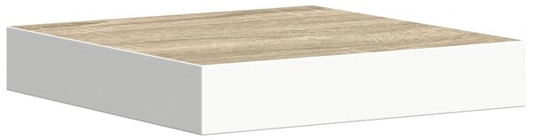 Plovoucí nástěnné police 4 ks dub a bílé 23 x 23,5 x 3,8 cm MDF 326569