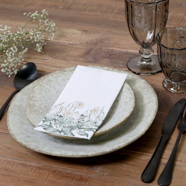 Papírové ubrousky Flowers White – 16 ks