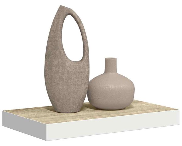 Plovoucí nástěnná police dub a bílá 40 x 23,5 x 3,8 cm MDF 326570