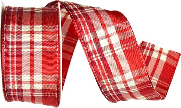 Stuha saténová Scottish Red Satin červená 40mm x 2m (15,-Kč/m)