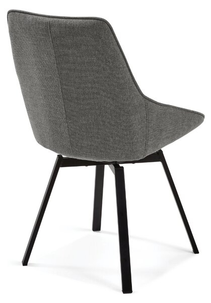 Tmavě šedá otočná jídelní židle Kave Home Jenna