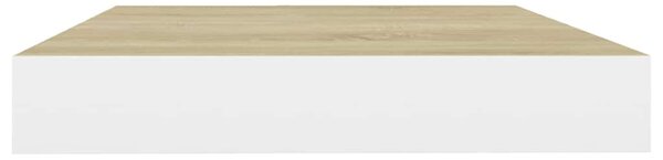 Plovoucí nástěnné police 4 ks dub a bílé 40 x 23,5 x 3,8 cm MDF 326572