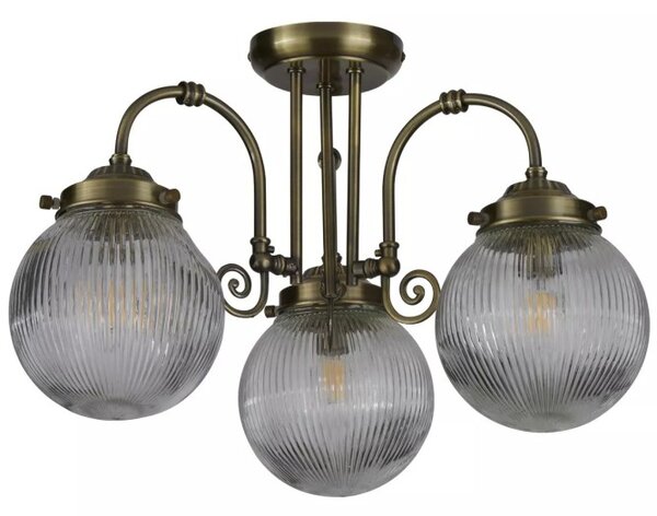 Searchlight 32593-3AB Stropní stylové svítidlo BELVUE PATINA IP44