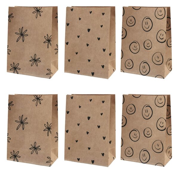 Papírový sáček Illustrations 21 × 15 cm – set 6 ks