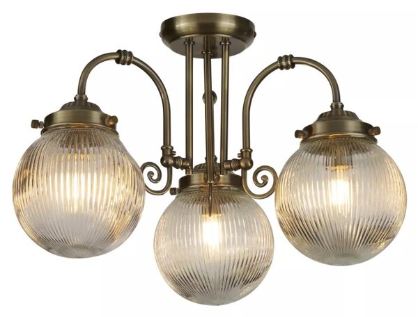 Searchlight 32593-3AB Stropní stylové svítidlo BELVUE PATINA IP44
