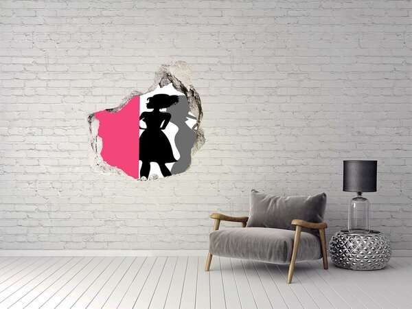 Díra 3D fototapeta nálepka Siluety žen nd-p-67460757