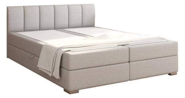 Boxspringová postel 160x200, světle šedá, RIANA KOMFORT