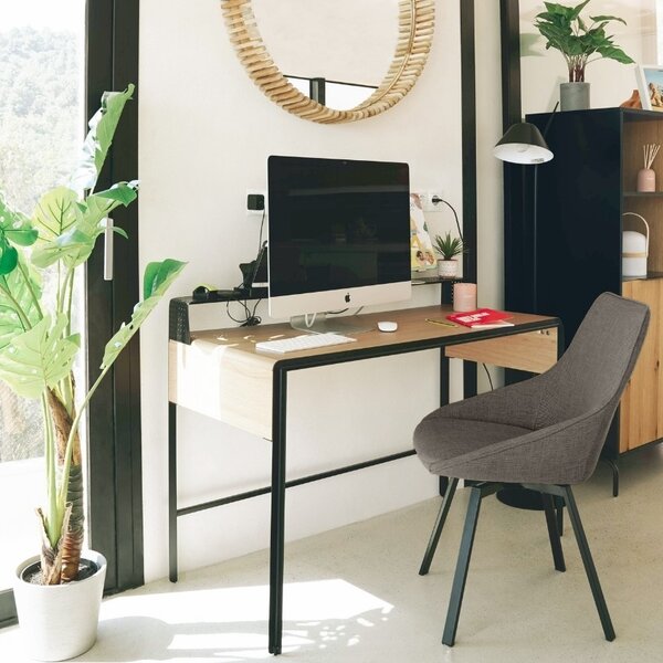 Tmavě šedá otočná jídelní židle Kave Home Jenna