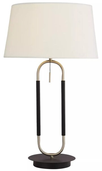 Searchlight EU41431SS Velká stolní lampa JAZZ satin & BÍLÉ SAMETOVÉ stínidlo
