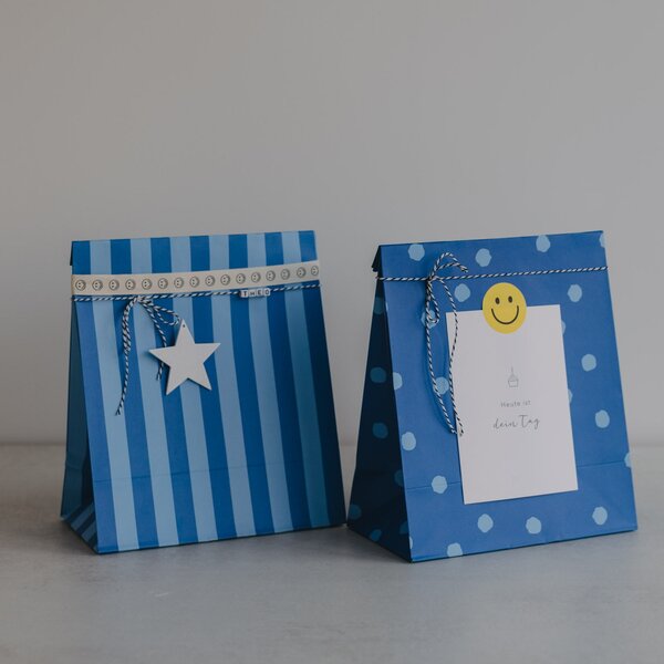 Papírový sáček Stripes and Dots 27 × 21 cm – set 6 ks