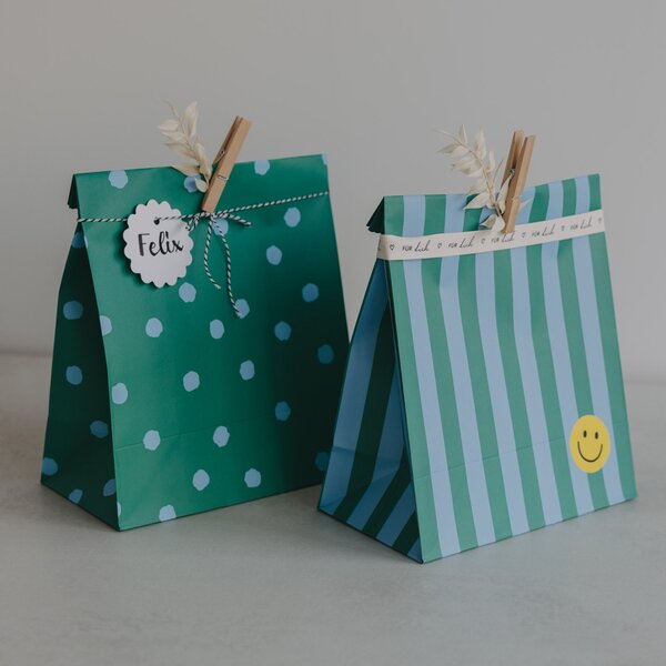 Papírový sáček Stripes and Dots 27 × 21 cm – set 6 ks