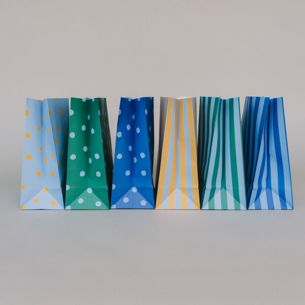 Papírový sáček Stripes and Dots 27 × 21 cm – set 6 ks