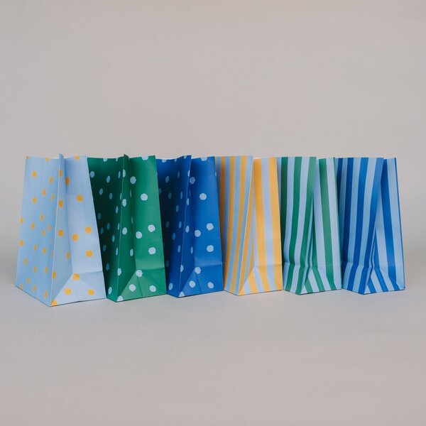 Papírový sáček Stripes and Dots 27 × 21 cm – set 6 ks