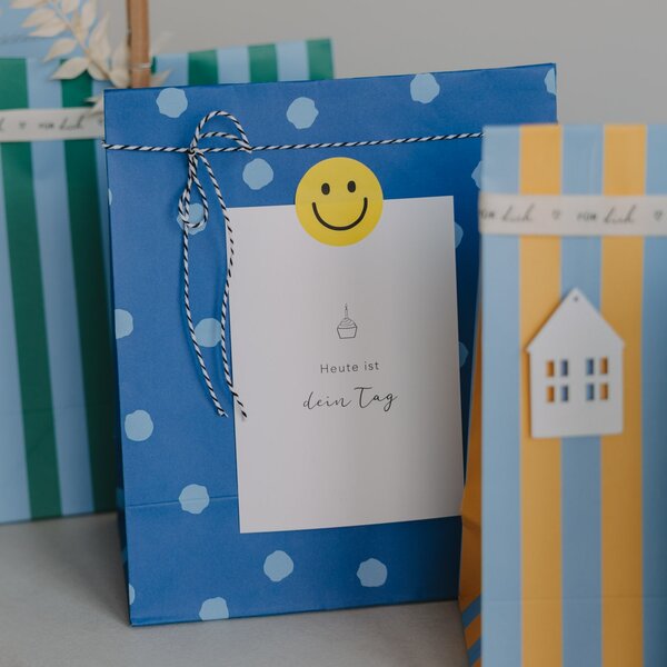 Papírový sáček Stripes and Dots 27 × 21 cm – set 6 ks