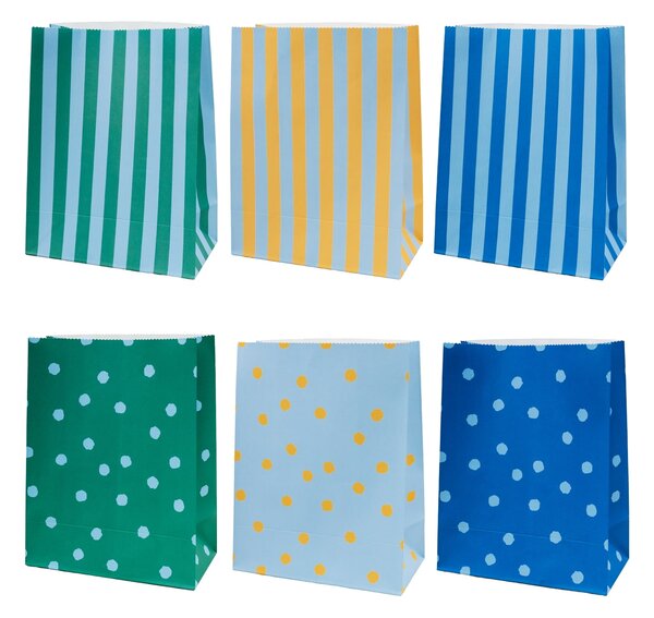 Papírový sáček Stripes and Dots 27 × 21 cm – set 6 ks