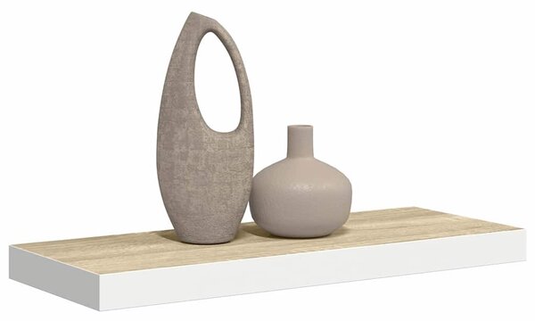 Plovoucí nástěnná police dub a bílá 60 x 23,5 x 3,8 cm MDF 326576