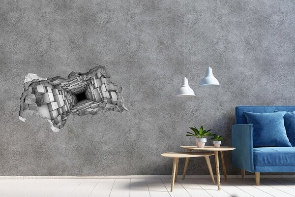 Díra 3D fototapeta nálepka Tunel krychle nd-b-55216784