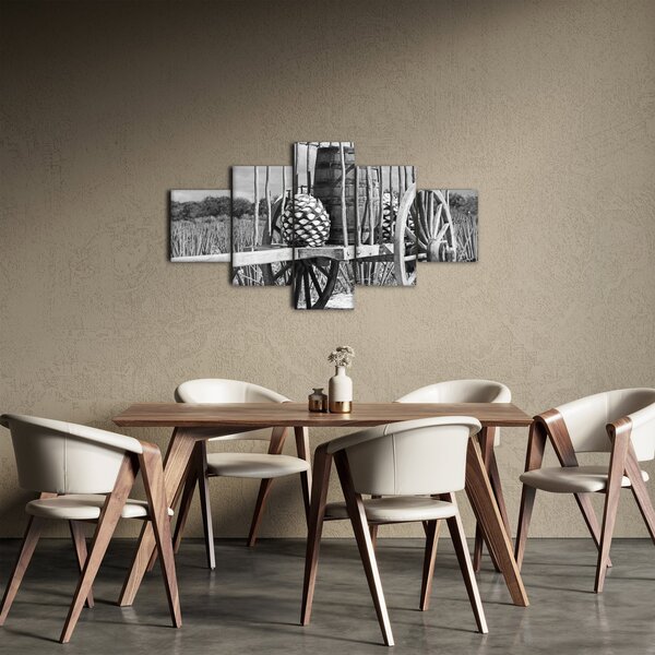Obraz - Přívěsný vozík, černobílá (125x70 cm)