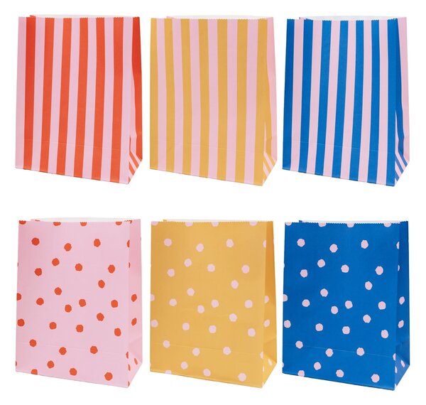 Papírový sáček Dots and Stripes 27 × 21 cm – set 6 ks